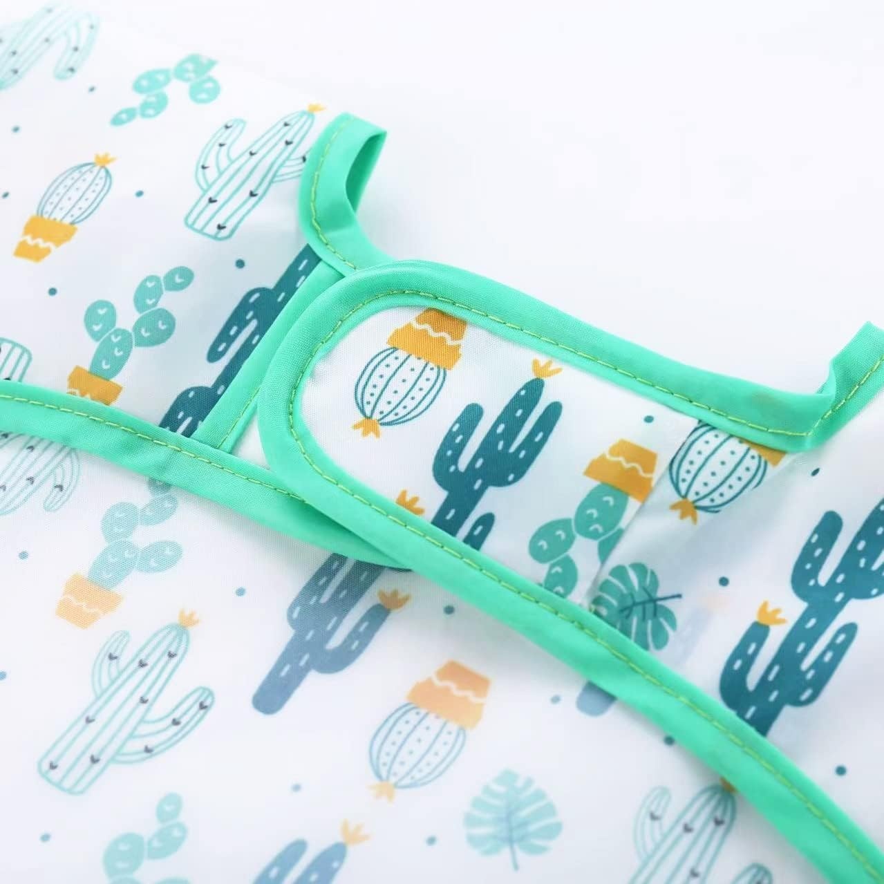 image:imagePandaEar 3 Pack Long Sleeve Bibs Waterproof Full Sleeve Bib for Baby Infant Toddler 636 MonthsCactus