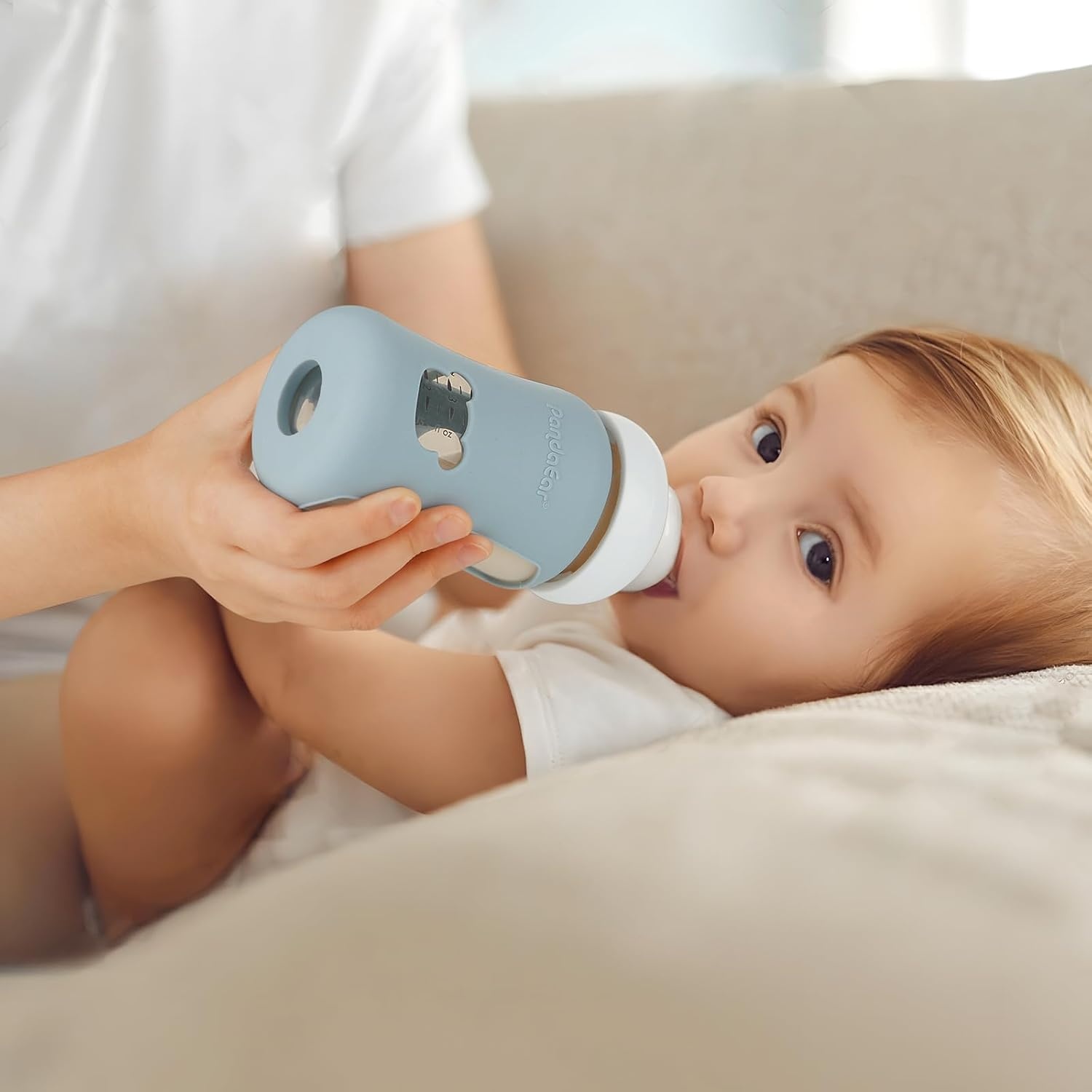 image:imagePandaEar 3 Pack Silicone Sleeves for Philips Avent Natural Glass Baby Bottles 8 oz Shatterproof amp Heat Resistant Bottle Holder BPAFree Compatible with 8 oz Avent Glass Bottles Blue Green Beige