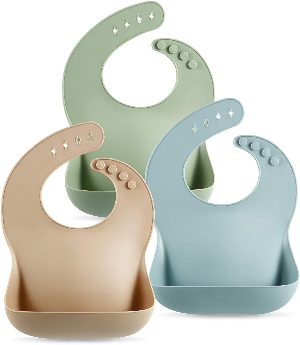 image:imagePandaEar 3 Pack Silicone Suction Baby Bowls amp Set of 3 Silicone Baby Bibs Waterproof Soft