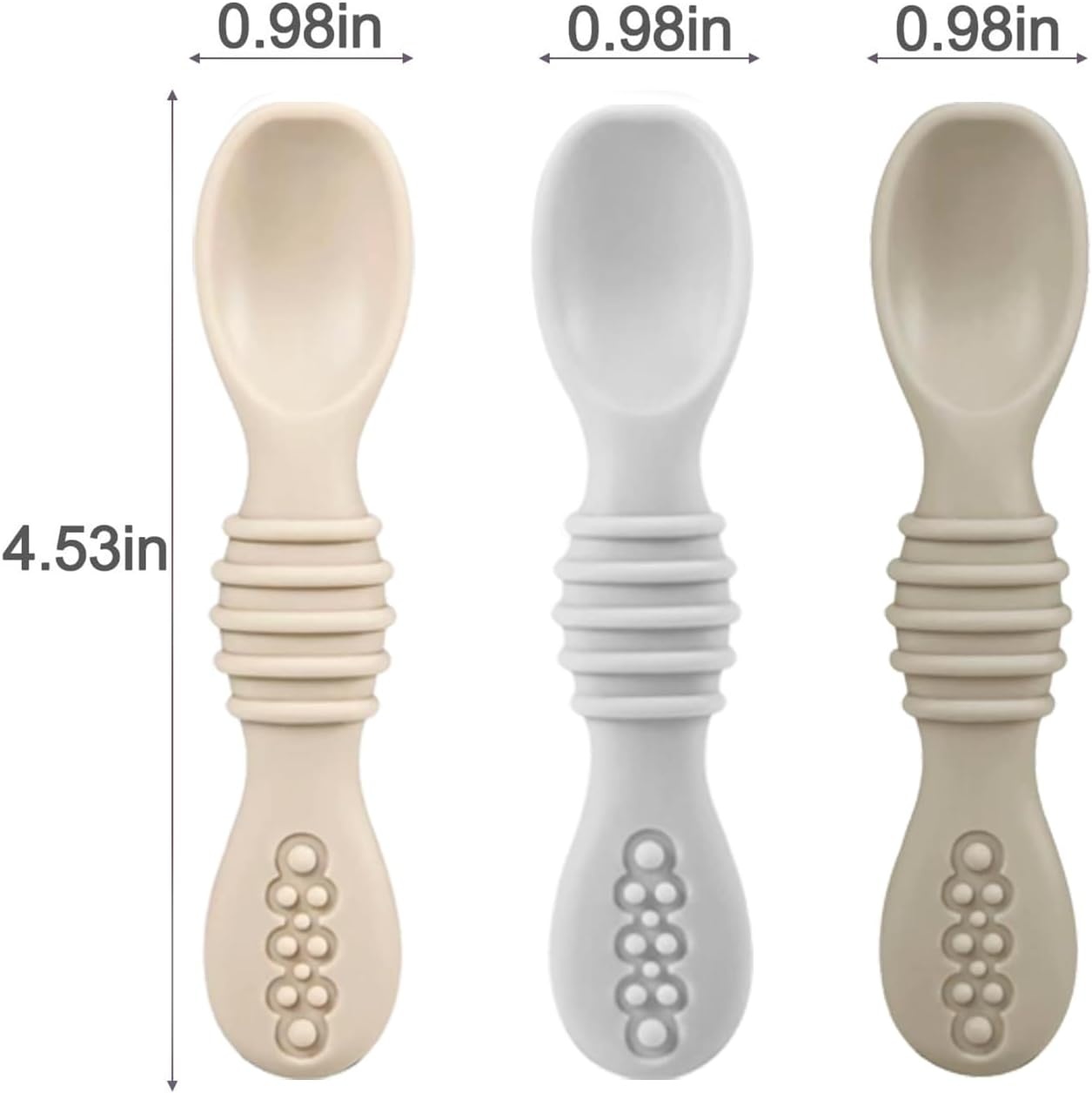 image:imagePandaEar 3 Pack Stainless Steel Baby Suction Plates With LidsLinenBrownTan