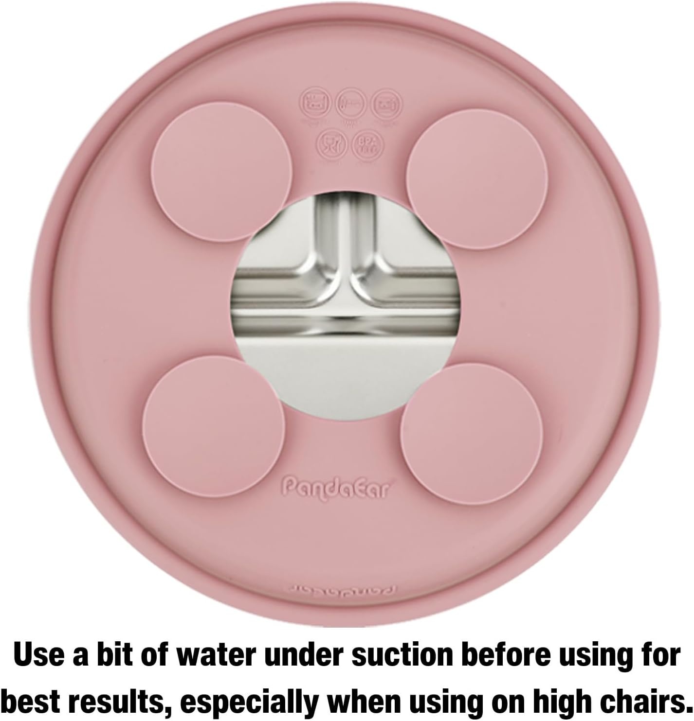image:imagePandaEar 3 Pack Stainless Steel Baby Suction Plates With LidsPinkLinenLight Pink