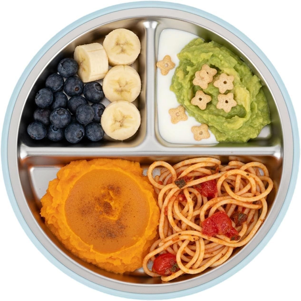 image:imagePandaEar 3 Pack Stainless Steel Baby Suction Plates With LidsPinkPurpleBlue