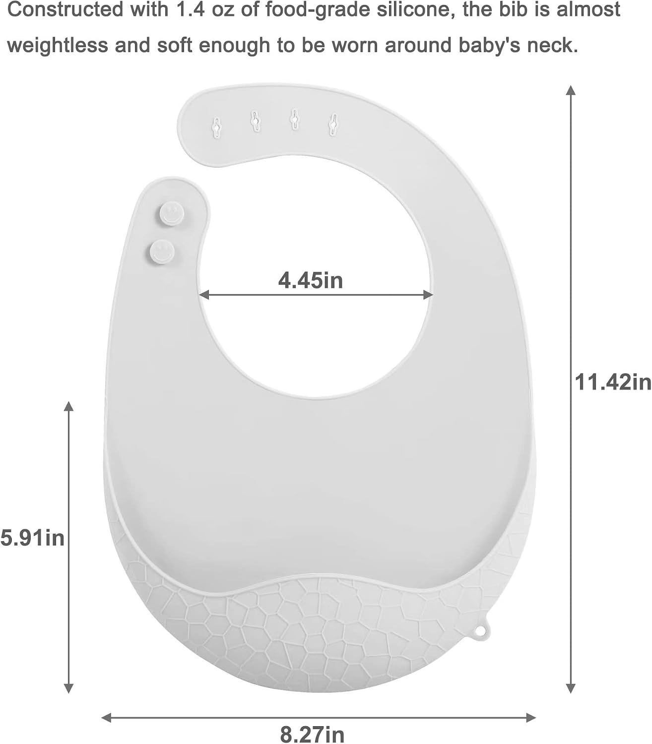 image:imagePandaEar 3 Pack Super Light Silicone Baby Bib for Boys Girls Waterproof Baby Bibs with Pocket Food Catcher Soft Adjustable Silicone Feeding Bibs