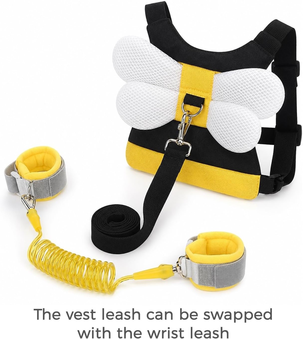 image:imagePandaEar 3 in 1 Toddler Harness Leashes Anti Lost Wrist Link Kids Bee Safety Backpack Harness with Children Leashes Child Anti Lost Leash for Girls Boys Outdoor