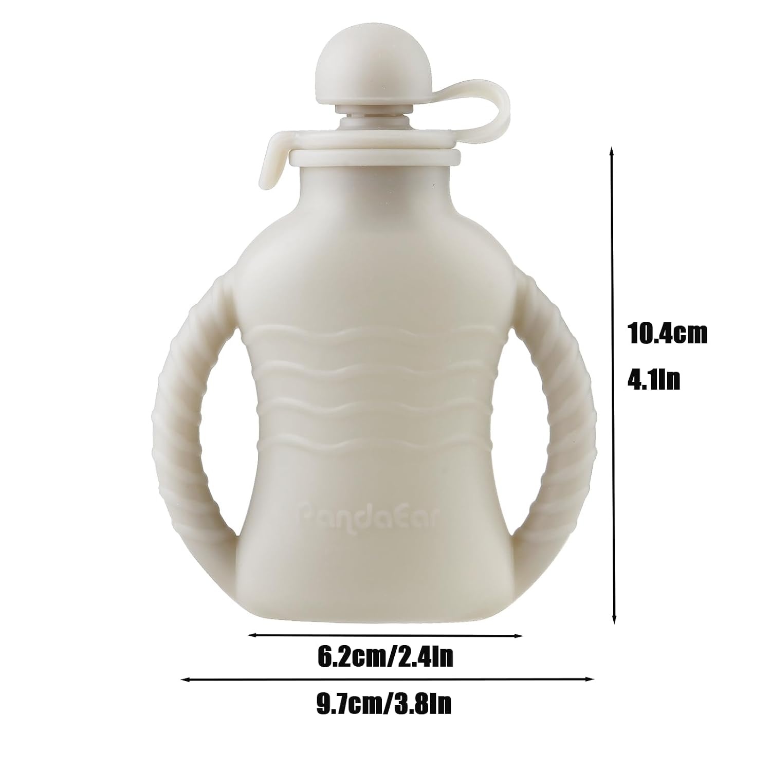 image:imagePandaEar 4 Pack Reusable Baby Food Pouches with Double Handles Silicone Portable Pouches for Toddlers Refillable 4oz Food Storage Bags for Puree Yogurt Smoothies Includes Collapsible Funnel