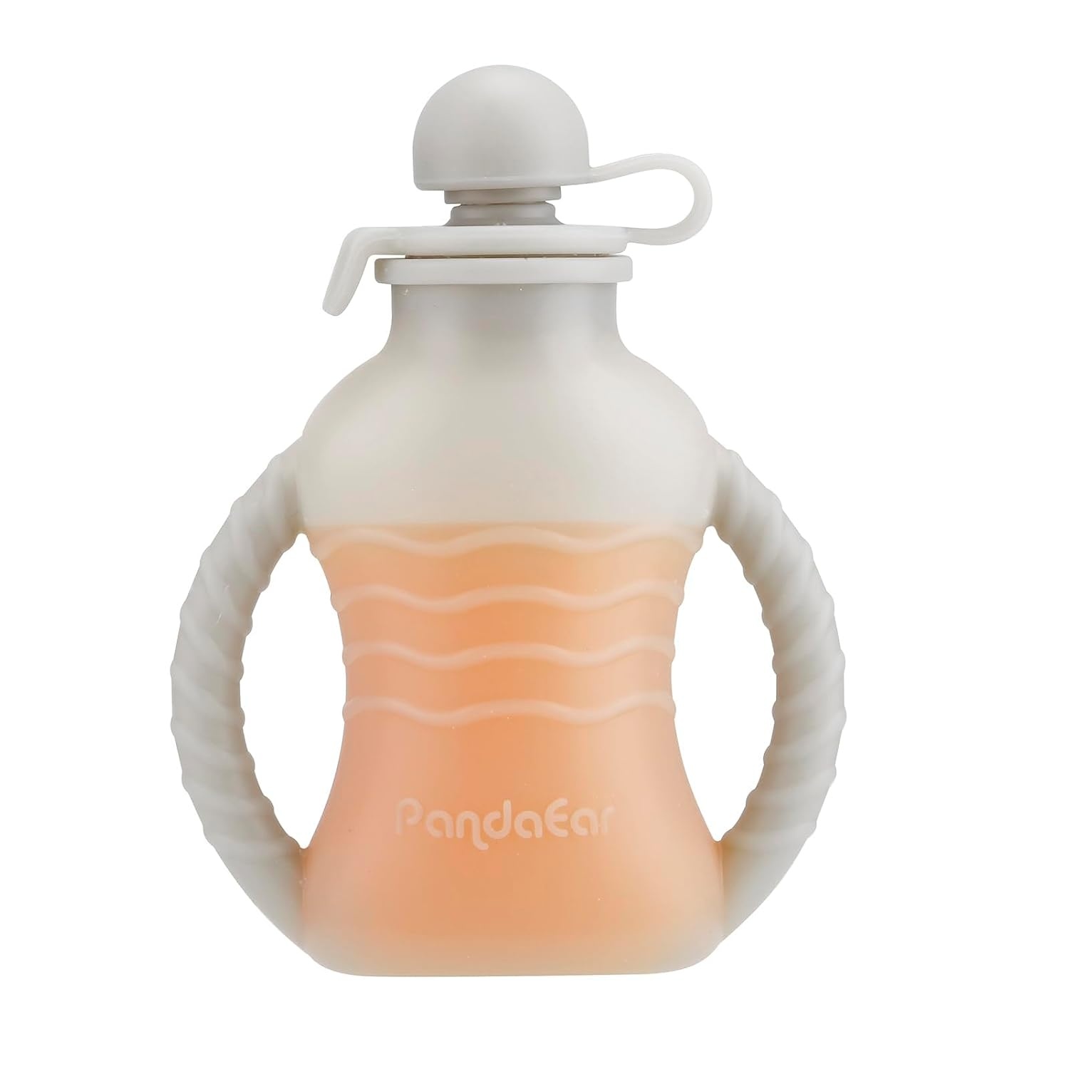 image:imagePandaEar 4 Pack Reusable Baby Food Pouches with Double Handles Silicone Portable Pouches for Toddlers Refillable 4oz Food Storage Bags for Puree Yogurt Smoothies Includes Collapsible Funnel
