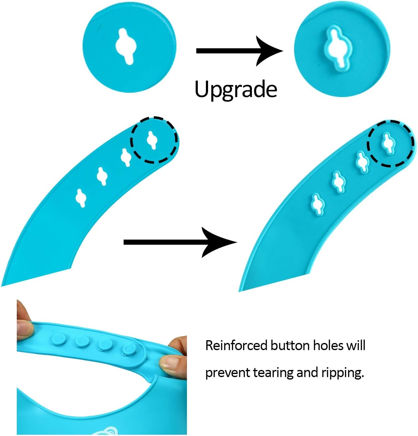image:imagePandaEar 5 Pack Waterproof Silicone Baby Bibs Super Thin Light Weight Feeding Bib with Food Catcher Pocket for ToddlerBlueGreen
