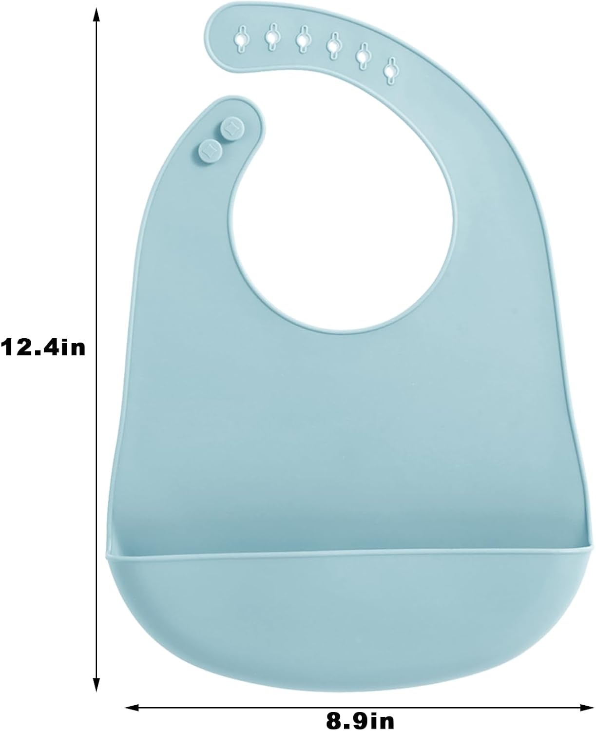 image:imagePandaEar 5 Pack Waterproof Silicone Baby Bibs Super Thin Light Weight Feeding Bib with Food Catcher Pocket for ToddlerPinkLinenPurpleBlue