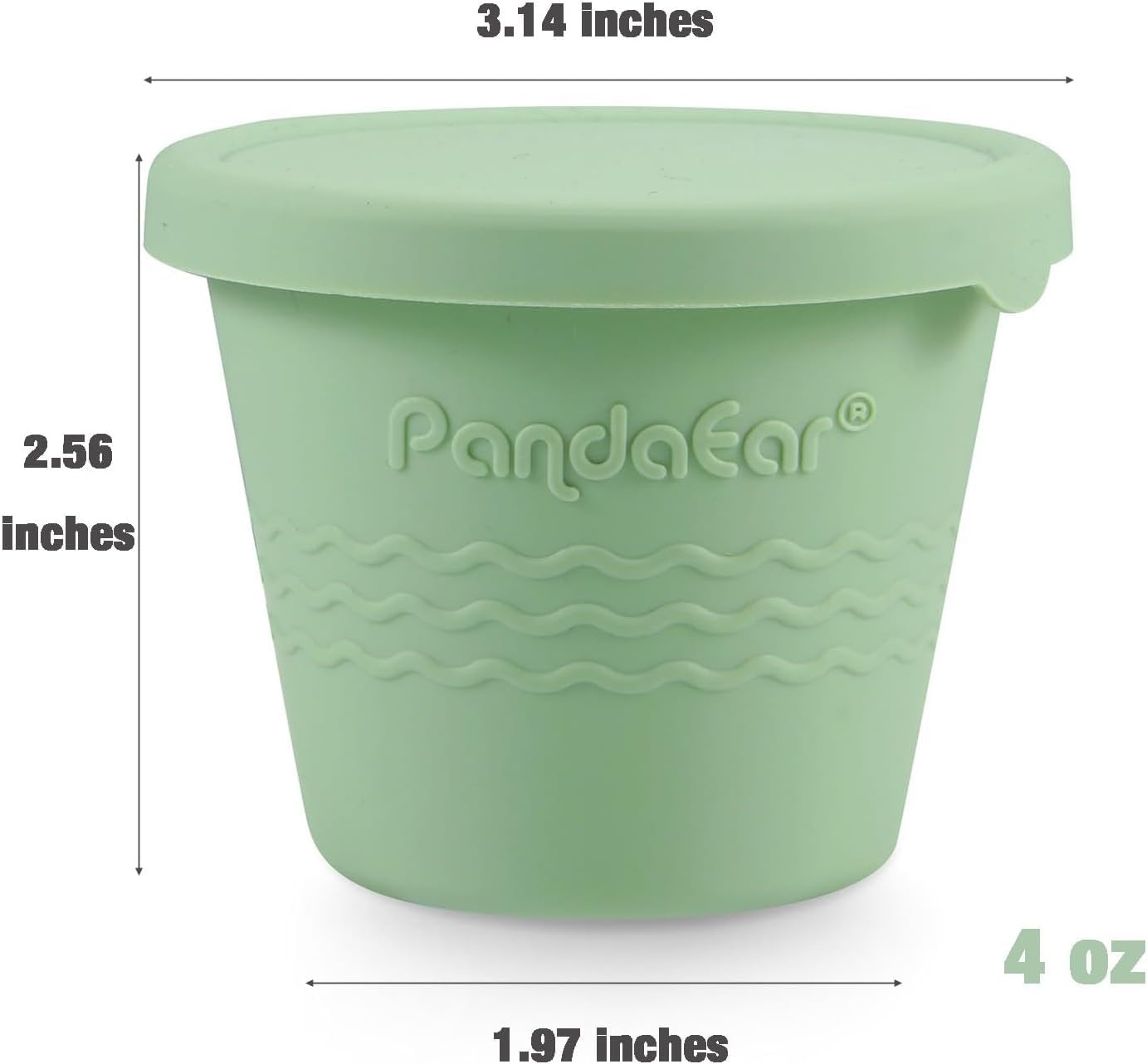 image:imagePandaEar 6 Pack Silicone Baby Food Storage Containers 4 oz Leakproof amp Airtight Reusable Snack Cups with Lids Freezer Dishwasher Safe Versatile Puree Jars for Infants amp Toddlers