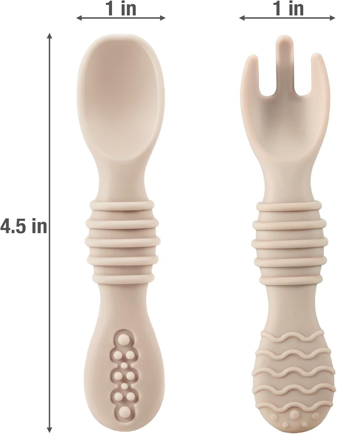 image:imagePandaEar 6 Pack Silicone Baby Spoons amp Forks Toddler Self Feeding Utensils