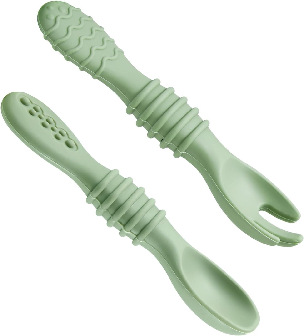 image:imagePandaEar 6 Pack Silicone Baby Spoons amp Forks Toddler Self Feeding Utensils