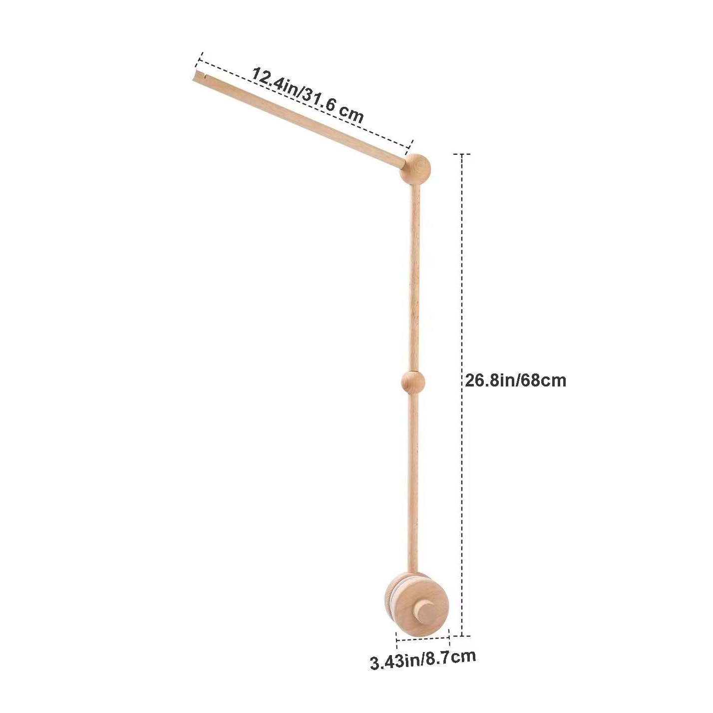image:imagePandaEar Baby Crib Mobile Arm Beech Wood Mobile Holder with Clamp