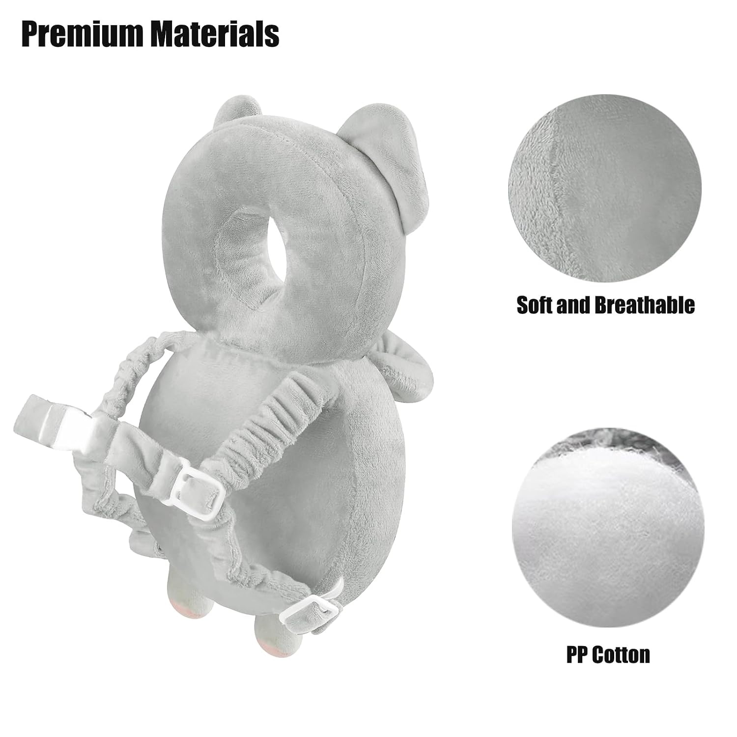 image:imagePandaEar Baby Head Protection Backpack Toddler Walking Head ProtectorGrey