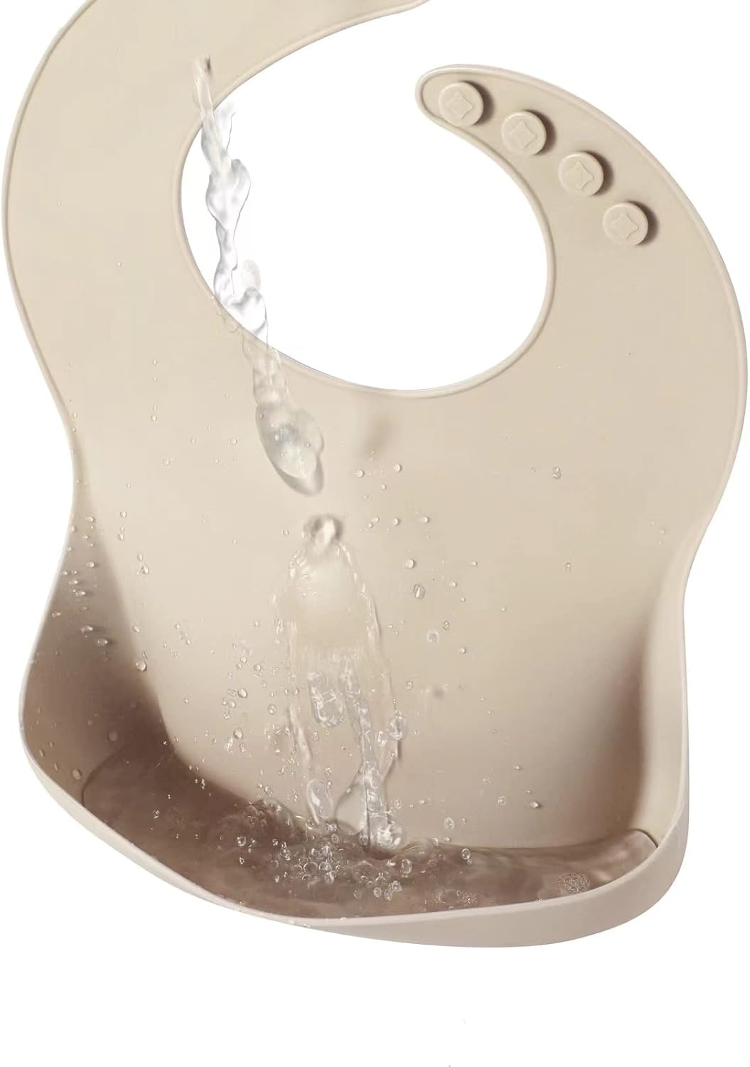 image:imagePandaEar Set of 3 Silicone Baby Bibs Waterproof Soft Adjustable Bibs for Babies Toddlers 1072 MonthsLinenTeaBrown