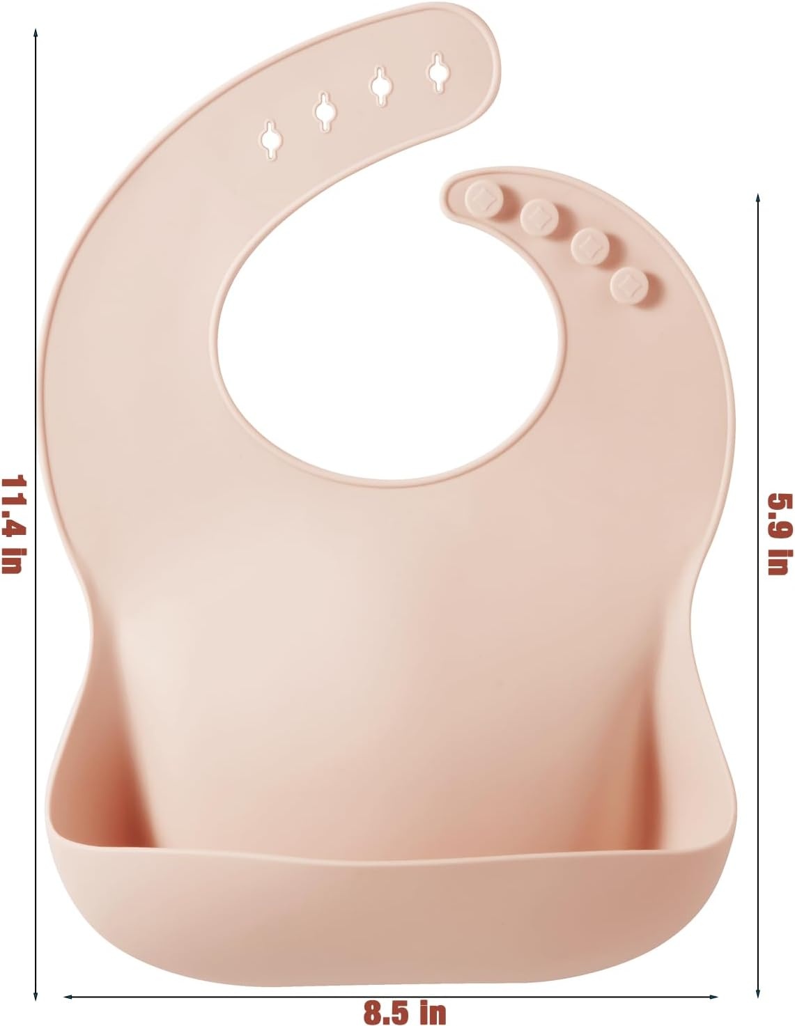 image:imagePandaEar Set of 3 Silicone Baby Bibs Waterproof Soft Adjustable Bibs for Babies Toddlers 1072 MonthsPink Bown Gray