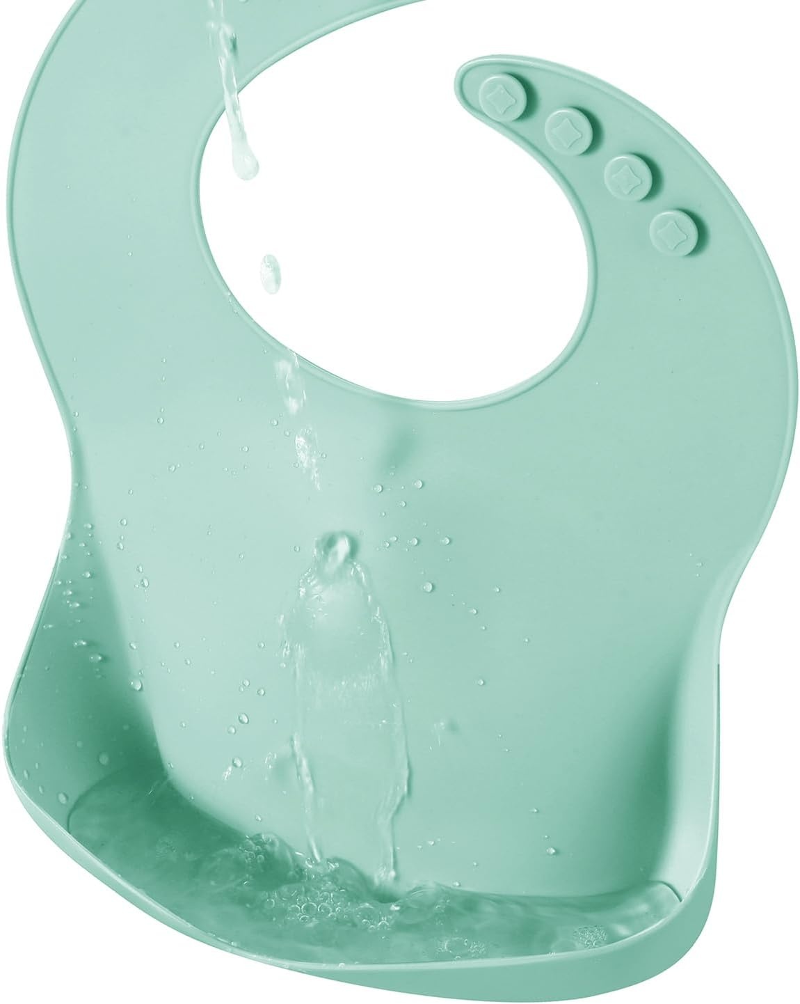 image:imagePandaEar Set of 3 Silicone Baby Bibs Waterproof Soft Unisex 1072 MonthsGreen Purple