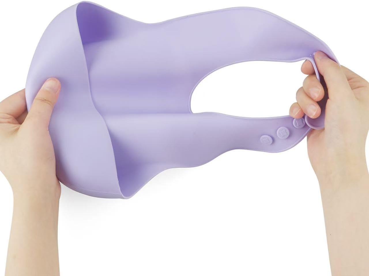 image:imagePandaEar Set of 3 Silicone Baby Bibs Waterproof Soft Unisex 1072 MonthsGreen Purple