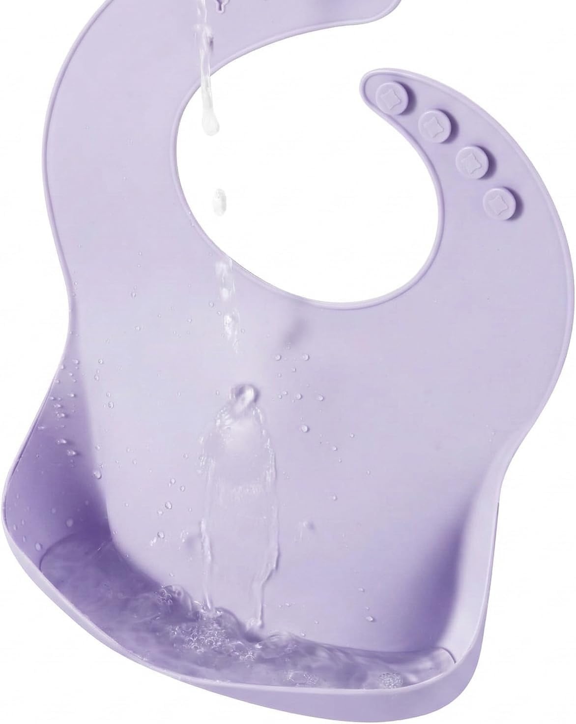image:imagePandaEar Set of 3 Silicone Baby Bibs Waterproof Soft Unisex 1072 MonthsPinkPurpleLinen
