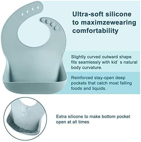 image:imagePandaEar Set of 6 Cute Silicone Bibs for Babies amp Toddlers