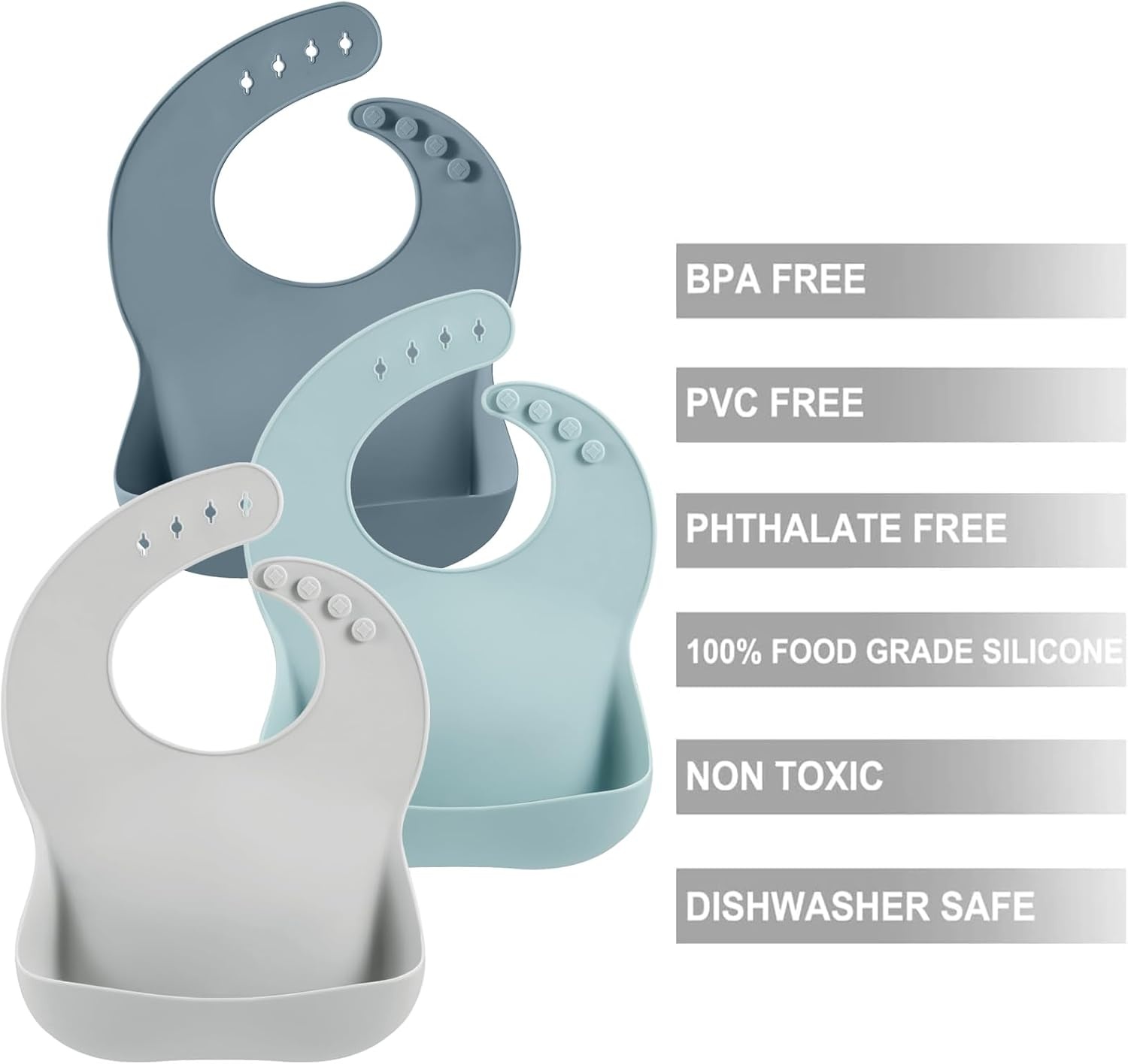 image:imagePandaEar Set of 6 Cute Silicone Bibs for Babies amp Toddlers