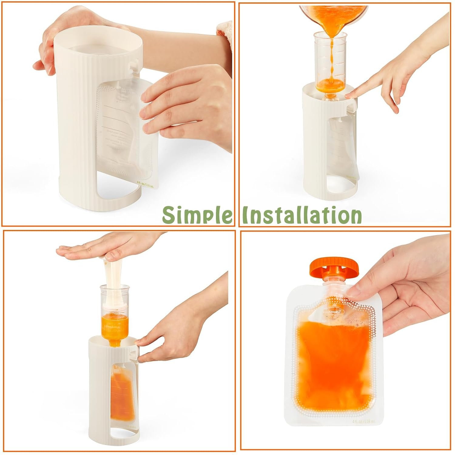 image:imagePandaEar Squeeze Station for Baby Puree Food Storage with 10 Pouches