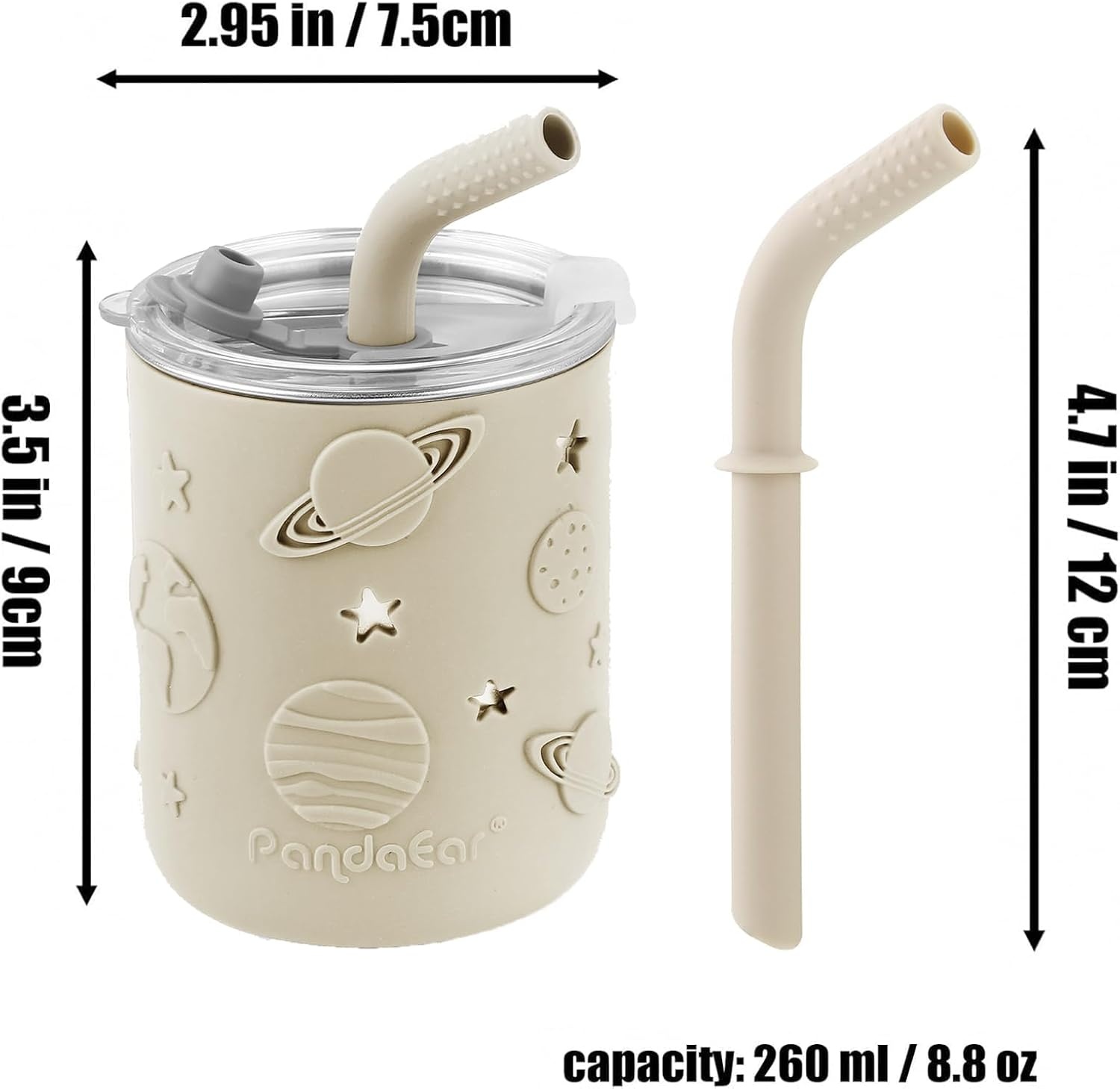 image:imagePandaEar Stainless Steel Toddler Cups with Straw 2 Pack Spoons amp Forks