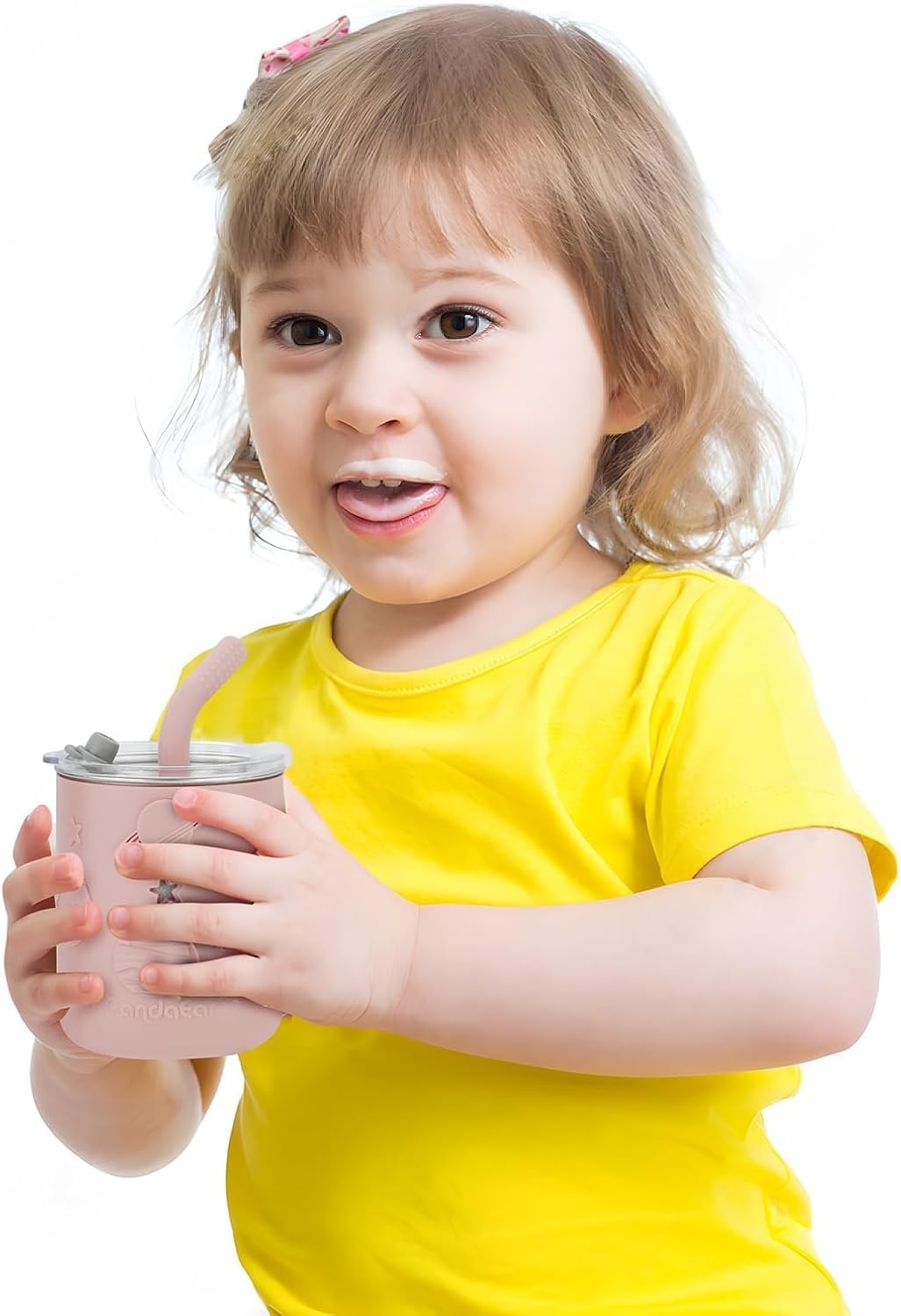 image:imagePandaEar Stainless Steel Toddler Cups with Straw 2 Pack Spoons amp Forks