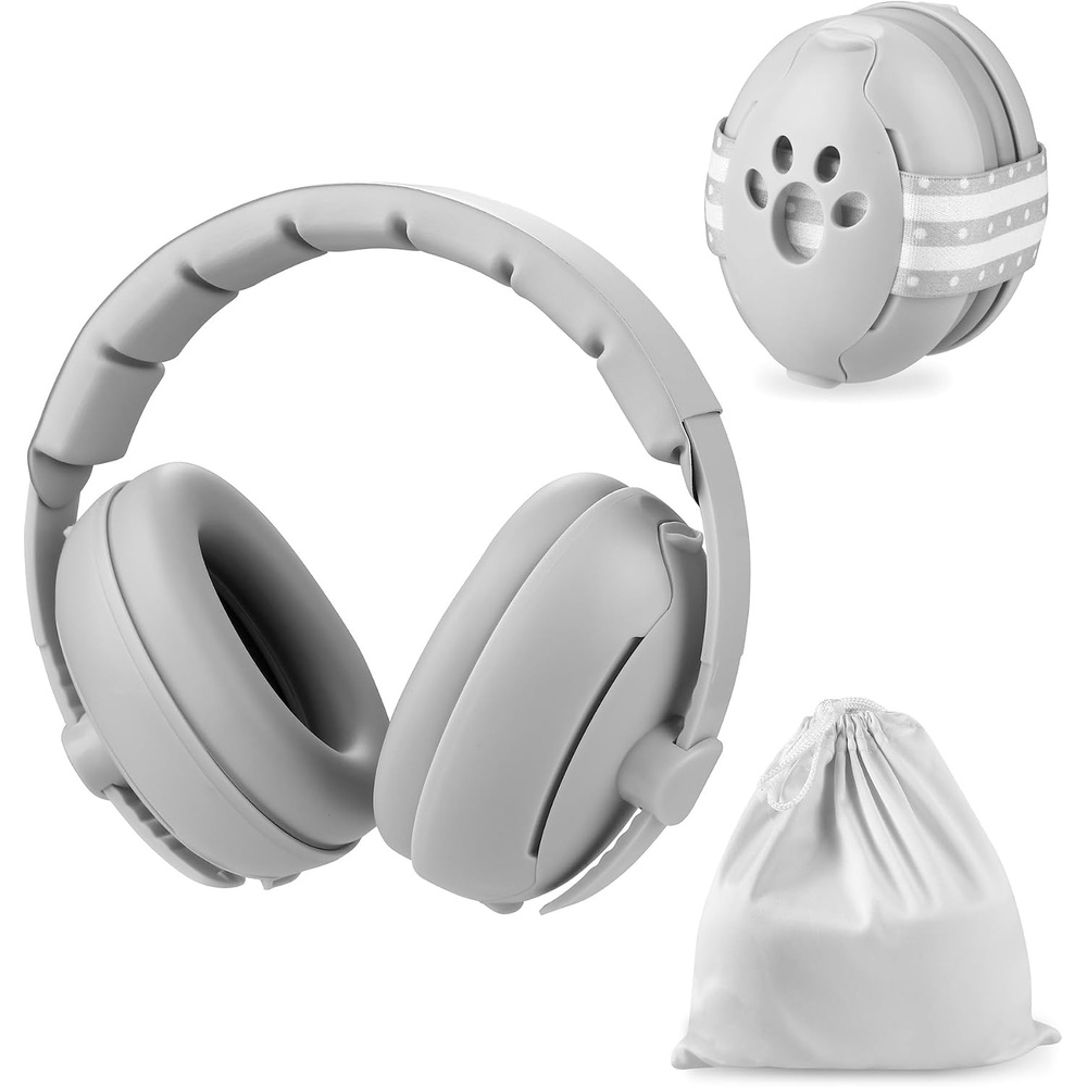 image:imagePandaEar Baby Ear Muffs 2in1 Baby Ear Protection Noise Cancelling Headphones Ages 03 Years Infant Hearing ProtectionGrey