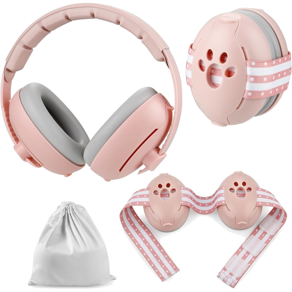 image:imagePandaEar Baby Ear Muffs 2in1 Baby Ear Protection Noise Cancelling Headphones Ages 03 Years Infant Hearing ProtectionPink
