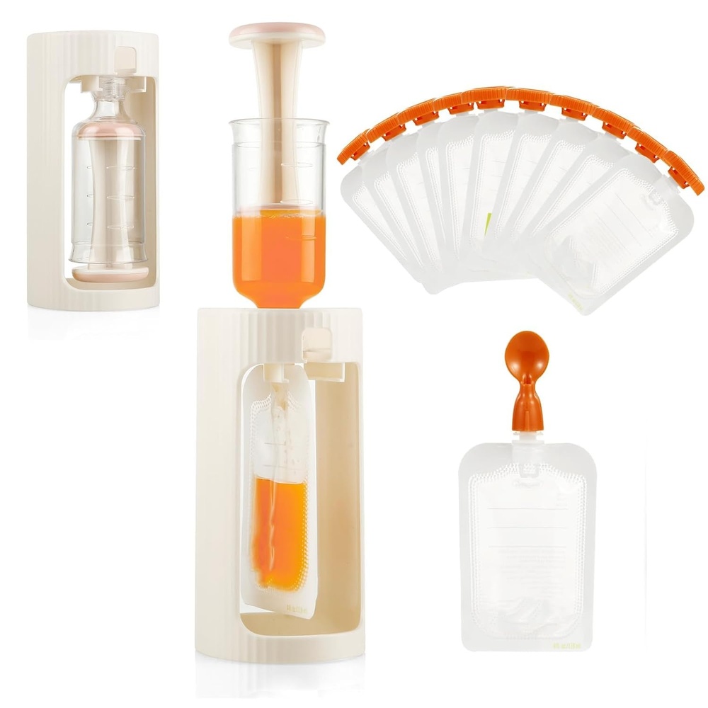image:imagePandaEar Squeeze Station for Baby Puree Food Storage with 10 Pouches