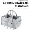 PandaEar 2 Pack Baby Diaper Caddy, Portable Nursery Storage Basket(Grey/Brown)