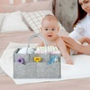 PandaEar 2 Pack Baby Diaper Caddy, Portable Nursery Storage Basket(Grey/Brown)