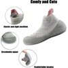PandaEar 2 Pack Baby Sock Shoes Toddler Walking Shoes, Non-Slip Soft Sole Sneakers Breathable Slippers for Infant Boys Girls(Brown&grey)