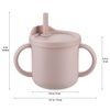 PandaEar 2 Pack Silicone Baby Straw & Snack Cup with 2 Spoons 2 Forks, Dual-Purpose Toddler Training Cups, Light Tan/Walnut(Pink Green)