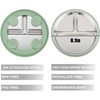 PandaEar 2 Pack Stainless Steel Baby Suction Plates with 2 Pack Spoons(Blue/Green)