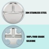 PandaEar 2 Pack Stainless Steel Baby Suction Plates with 2 Pack Spoons(Pink/Blue)