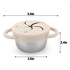 PandaEar 2 Pack Stainless Steel Toddler Snack Cups with Lids, 9 oz(Beige & Sage)