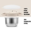 PandaEar 2 Pack Stainless Steel Toddler Snack Cups with Lids, 9 oz(Beige & Sage)