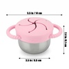 PandaEar 2 Pack Stainless Steel Toddler Snack Cups with Lids, 9 oz(Blue & Pink)