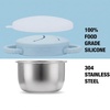 PandaEar 2 Pack Stainless Steel Toddler Snack Cups with Lids, 9 oz(Blue & Pink)