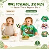 PandaEar 3 Pack Baby Long Sleeve Bibs, Waterproof Toddler Smock for Eating & Arts, Sleeved Bib with Elastic Cuffs & Pocket, Fits 6-36 Months (Whale/Dinosaur)(Green)
