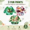 PandaEar 3 Pack Baby Long Sleeve Bibs, Waterproof Toddler Smock for Eating & Arts, Sleeved Bib with Elastic Cuffs & Pocket, Fits 6-36 Months (Whale/Dinosaur)(Green)