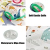 PandaEar 3 Pack Baby Long Sleeve Bibs, Waterproof Toddler Smock for Eating & Arts, Sleeved Bib with Elastic Cuffs & Pocket, Fits 6-36 Months (Whale/Dinosaur)(White)