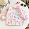 PandaEar (3 Pack Long Sleeve Bibs| Waterproof Full Sleeve Bib for Baby Infant Toddler 6-36 Months(Cake Bunny Giraffe Girl)