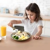 PandaEar 3 Pack Stainless Steel Baby Suction Plates With Lids(Blue/Green/Brown)