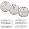 PandaEar 3 Pack Stainless Steel Baby Suction Plates With Lids(Linen/Brown/Tan)
