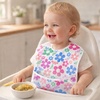 PandaEar 5 Pack Baby Bibs for Boys & Girls, Waterproof Adjustable Mealtime Bibs for Toddler 6-24 Months, Lightweight Soft(Pink)