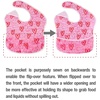 PandaEar 5 Pack Baby Bibs for Boys & Girls, Waterproof Adjustable Mealtime Bibs for Toddler 6-24 Months, Lightweight Soft(Pink)
