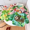 PandaEar 5 Pack Baby Long Sleeve Bibs| Waterproof Full Sleeve Bib for Baby Infant Toddler 6-36 Months(Green)