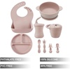 PandaEar 9 PCS Silicone Baby Feeding Set, Suction Plate & Utensils(Pink)